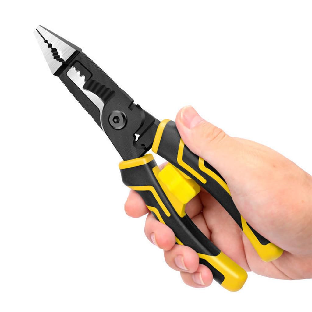ZIBUYU 7-in-1 Wire Stripper, Wire Stripping Tool, Wire Cutter Stripping Tool for Electric Cable Stripping Cutting and Crimping, Yellow ZIBUYU 7-in-1 Wire Stripper, Wire Stripping Tool, Wire Cutter Stripping Tool for Electric Cable Stripping Cutting and Crimping, Yellow
